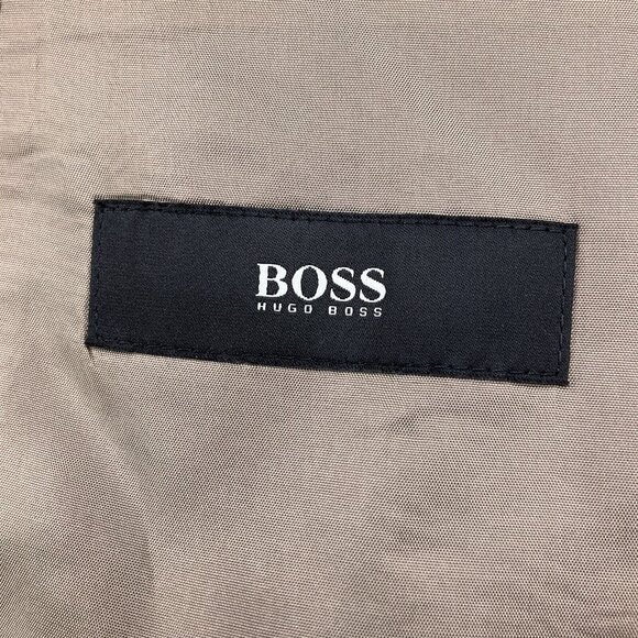 BOSS Hugo Boss Blazer Men 42 Gray White Woven Wool Suit‎ Jacket Classic Career - Picture 10 of 13